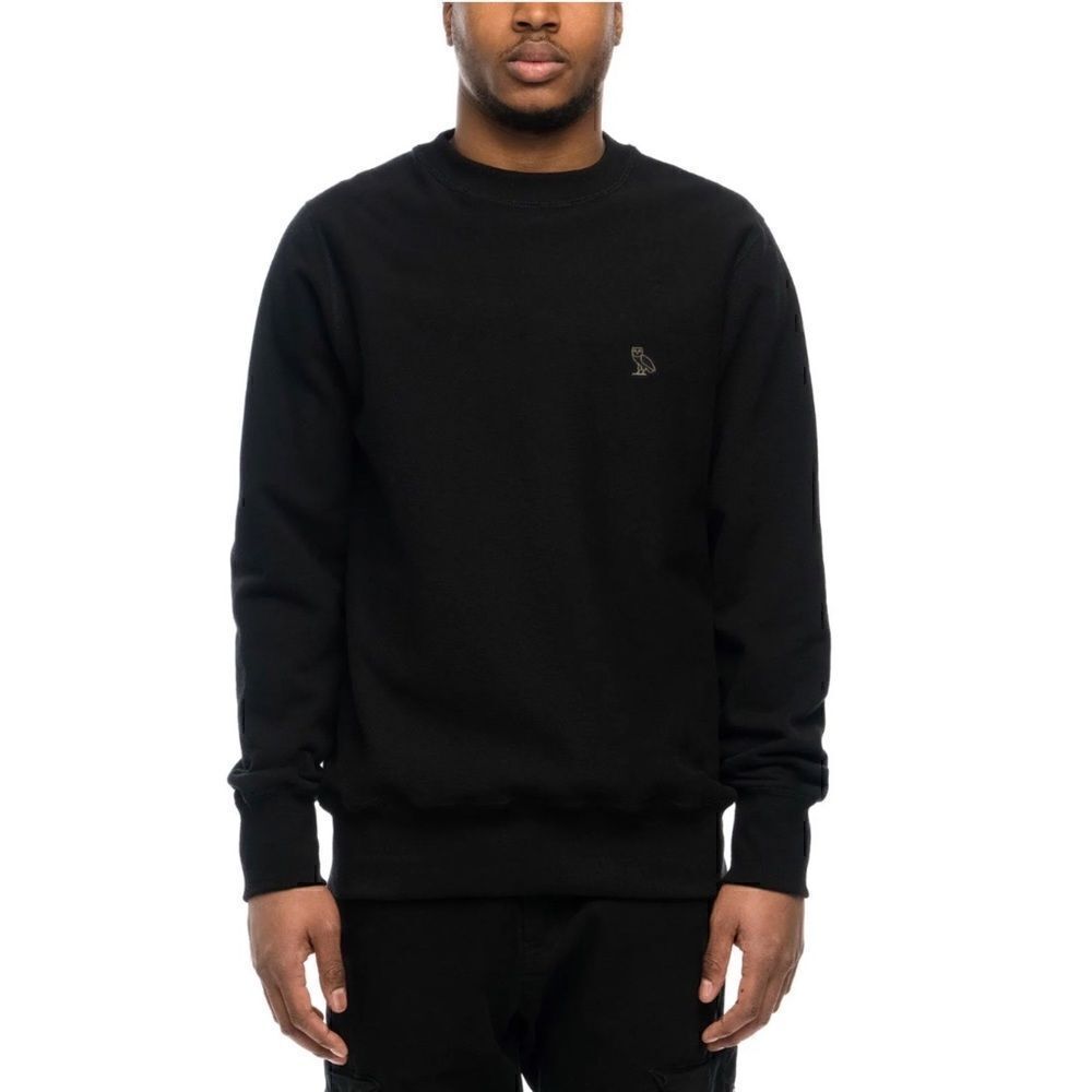 October's Very Own OVO Owl Logo Crewneck Black LARGE Drake long sleeve T-shirt